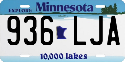MN license plate 936LJA