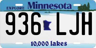 MN license plate 936LJH