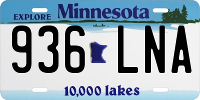 MN license plate 936LNA