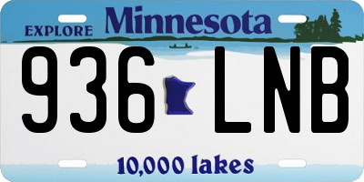 MN license plate 936LNB