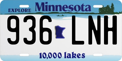MN license plate 936LNH