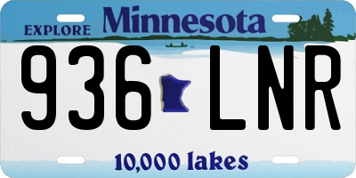 MN license plate 936LNR