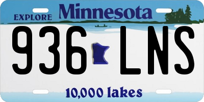 MN license plate 936LNS