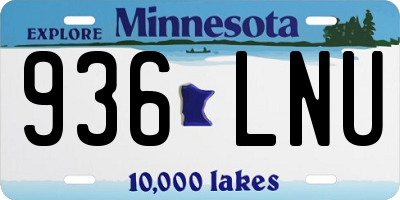 MN license plate 936LNU