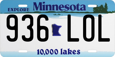 MN license plate 936LOL