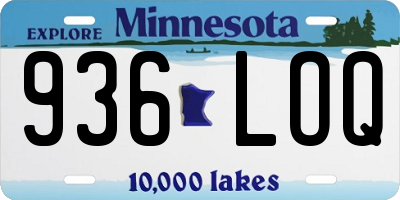 MN license plate 936LOQ