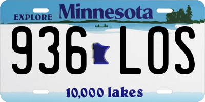 MN license plate 936LOS