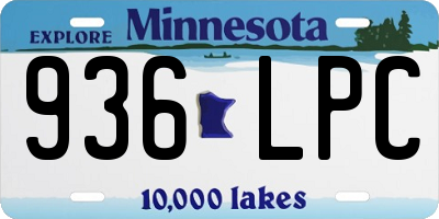 MN license plate 936LPC