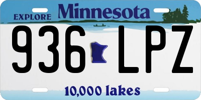 MN license plate 936LPZ