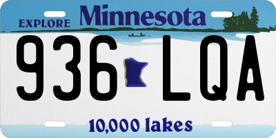 MN license plate 936LQA