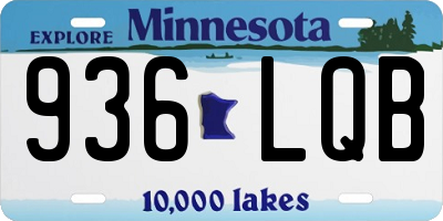 MN license plate 936LQB