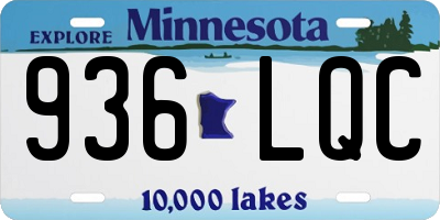 MN license plate 936LQC