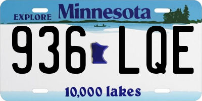 MN license plate 936LQE