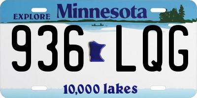 MN license plate 936LQG