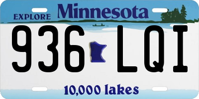 MN license plate 936LQI