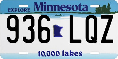 MN license plate 936LQZ