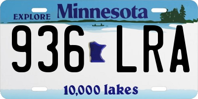 MN license plate 936LRA