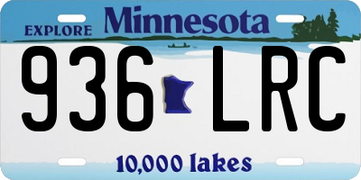 MN license plate 936LRC