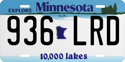 MN license plate 936LRD