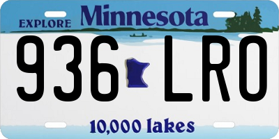 MN license plate 936LRO