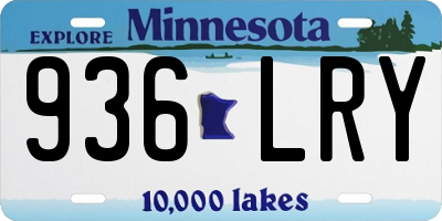 MN license plate 936LRY