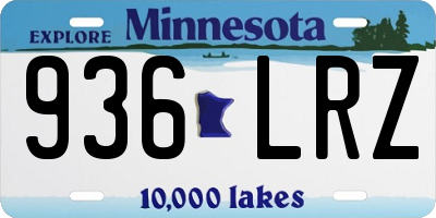 MN license plate 936LRZ