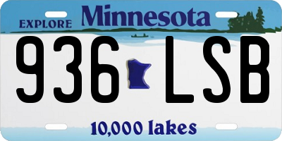 MN license plate 936LSB