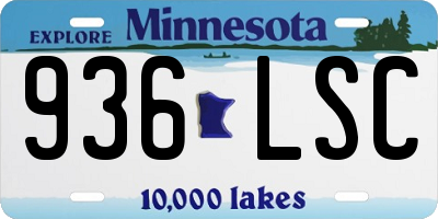 MN license plate 936LSC