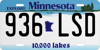 MN license plate 936LSD