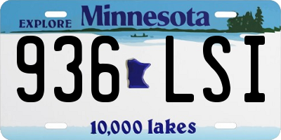 MN license plate 936LSI