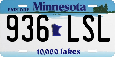 MN license plate 936LSL