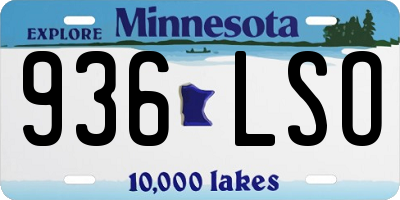 MN license plate 936LSO