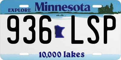 MN license plate 936LSP