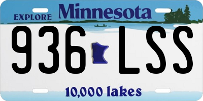 MN license plate 936LSS