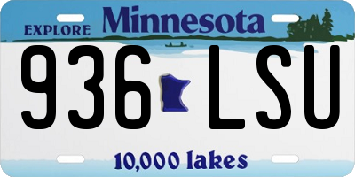 MN license plate 936LSU