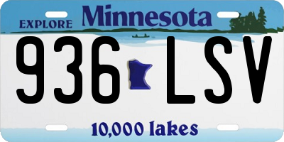 MN license plate 936LSV