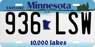 MN license plate 936LSW