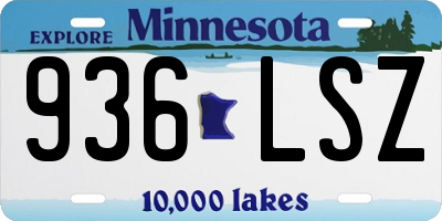 MN license plate 936LSZ