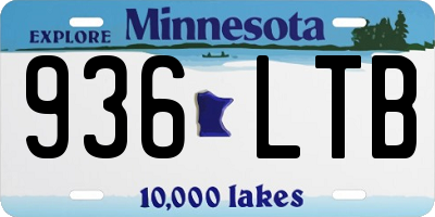 MN license plate 936LTB