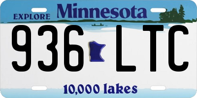 MN license plate 936LTC