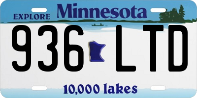 MN license plate 936LTD