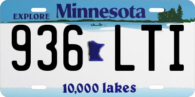 MN license plate 936LTI