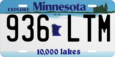 MN license plate 936LTM