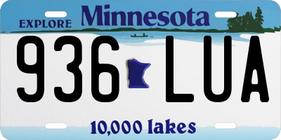 MN license plate 936LUA