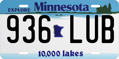 MN license plate 936LUB