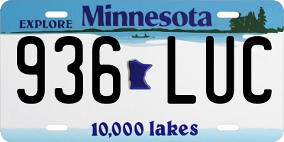 MN license plate 936LUC