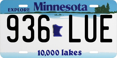 MN license plate 936LUE