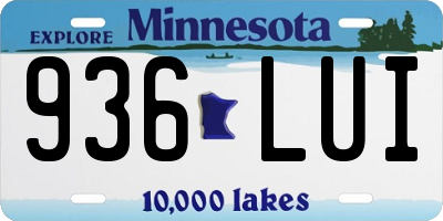 MN license plate 936LUI