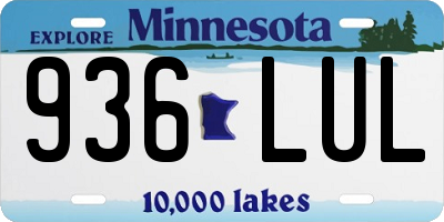 MN license plate 936LUL