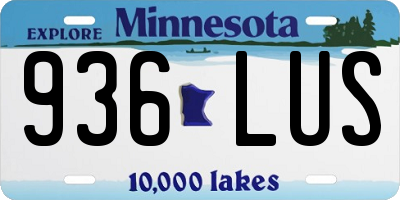 MN license plate 936LUS